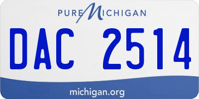 MI license plate DAC2514