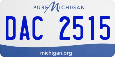 MI license plate DAC2515