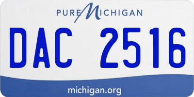 MI license plate DAC2516