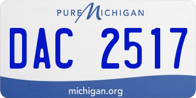 MI license plate DAC2517