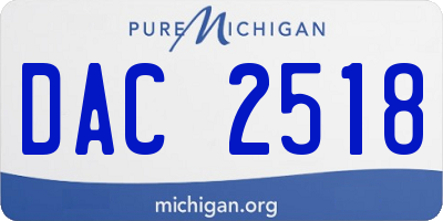 MI license plate DAC2518