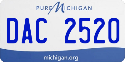 MI license plate DAC2520