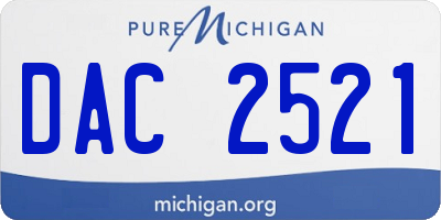 MI license plate DAC2521