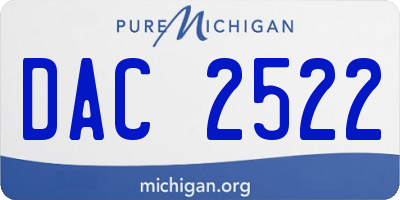 MI license plate DAC2522
