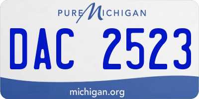 MI license plate DAC2523