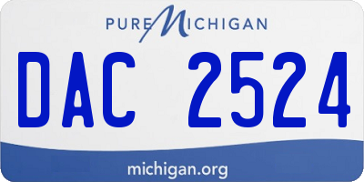 MI license plate DAC2524