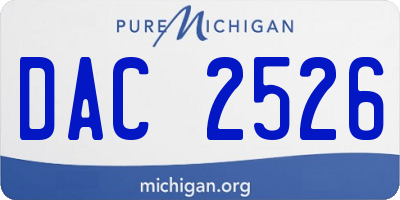 MI license plate DAC2526