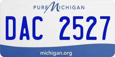 MI license plate DAC2527