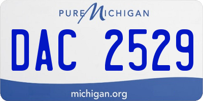 MI license plate DAC2529