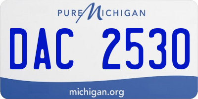 MI license plate DAC2530