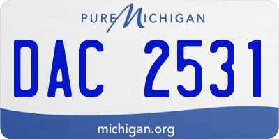 MI license plate DAC2531