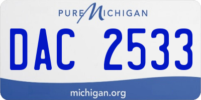 MI license plate DAC2533