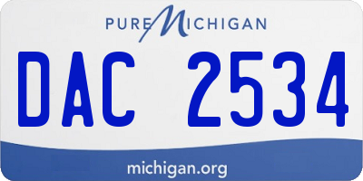 MI license plate DAC2534