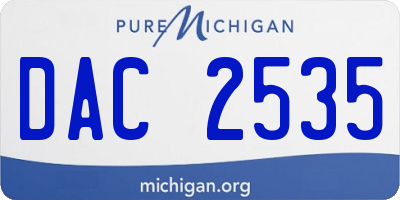 MI license plate DAC2535