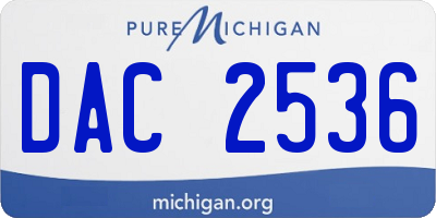 MI license plate DAC2536