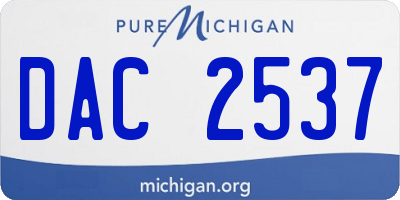 MI license plate DAC2537