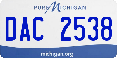 MI license plate DAC2538