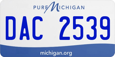 MI license plate DAC2539