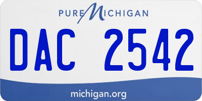 MI license plate DAC2542