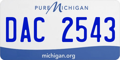 MI license plate DAC2543