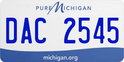 MI license plate DAC2545