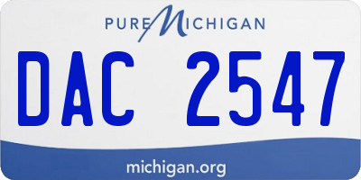 MI license plate DAC2547