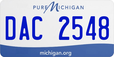 MI license plate DAC2548