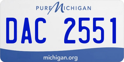 MI license plate DAC2551