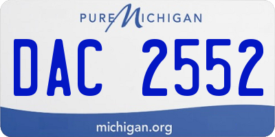 MI license plate DAC2552
