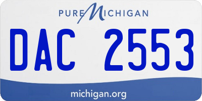 MI license plate DAC2553