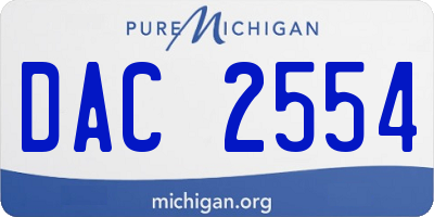 MI license plate DAC2554