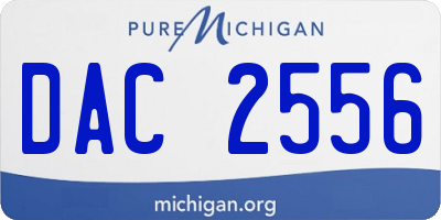 MI license plate DAC2556