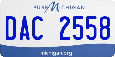 MI license plate DAC2558