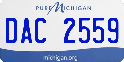 MI license plate DAC2559