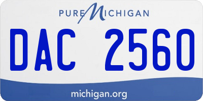 MI license plate DAC2560