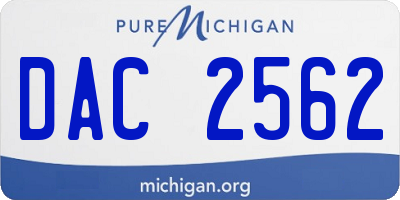 MI license plate DAC2562