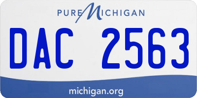 MI license plate DAC2563