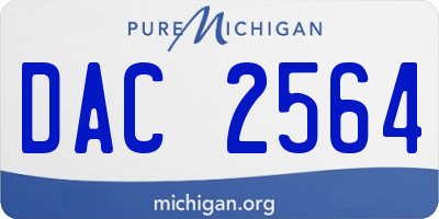 MI license plate DAC2564