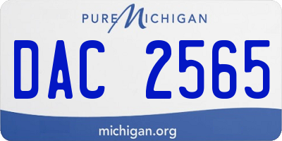 MI license plate DAC2565