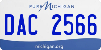MI license plate DAC2566
