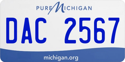 MI license plate DAC2567