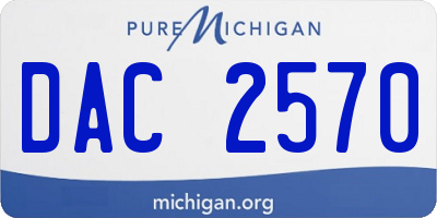 MI license plate DAC2570