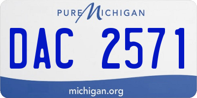 MI license plate DAC2571