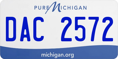 MI license plate DAC2572