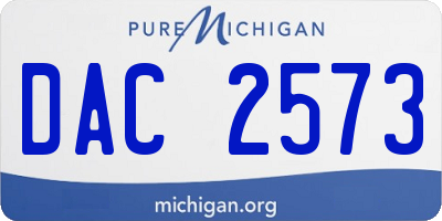 MI license plate DAC2573