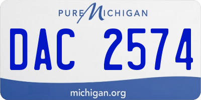 MI license plate DAC2574