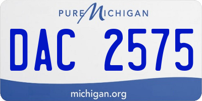 MI license plate DAC2575