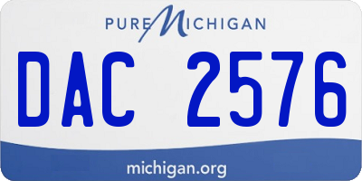 MI license plate DAC2576