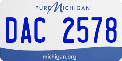 MI license plate DAC2578