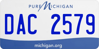 MI license plate DAC2579